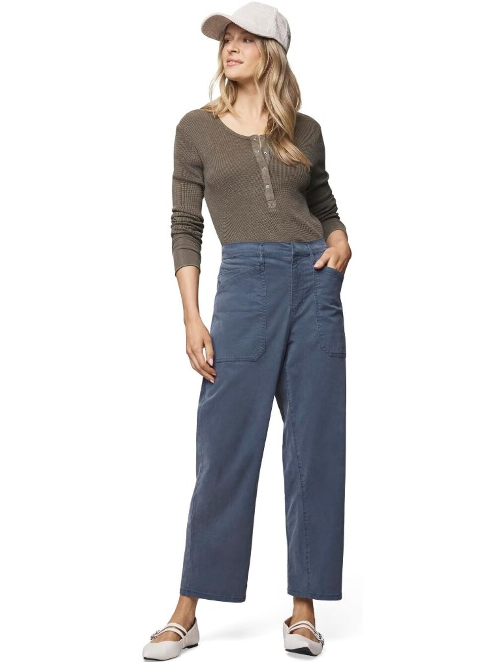 2/$30 Splendid Thermal Forever Waffle Knit Henley Shirt Cedar Brown XS #A3872